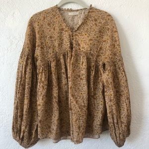 Dôen Thistle top -  Jaipur Mustard Floral